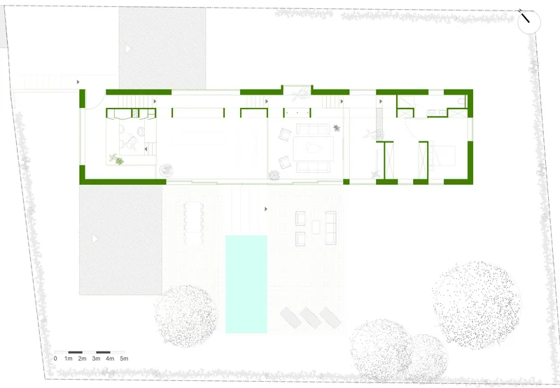 Plan demi-niveau avec bureau ouvert – projet Ancrer, construction neuve, FAIRE Architecte